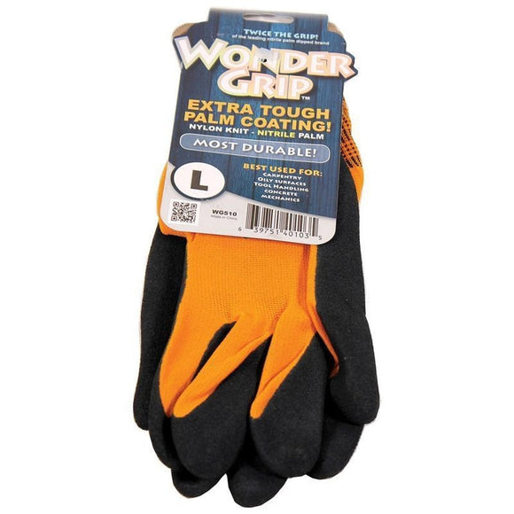Wonder Grip Extra Touch Gloves (Orange Large)