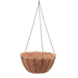 Growers Hanging Basket With Coco Liner, Green Steel, 12-In.